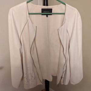 Lafayette 148 New York White Leather Jacket